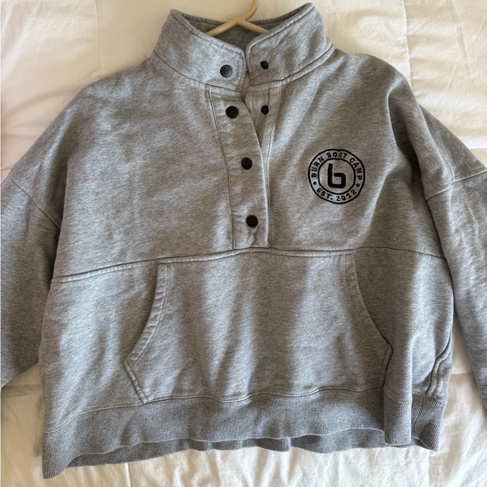 Burton Gray Button-Up Sweatshirt